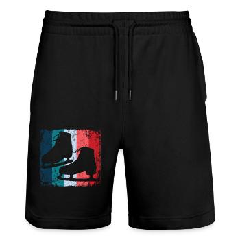 Figure Skating Figure Skating Ice Skating - Stanley/Stella Trainer Unisex Organic Jogging Shorts - black - Front - Nik (191cm) & Marisol (170cm)
