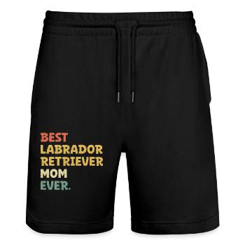 Best Labrador Retriever Mom Ever Lab Dog - Stanley/Stella Trainer Unisex Organic Jogging Shorts - black - Front - Nik (191cm) & Marisol (170cm)