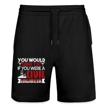 Civil Engineer You Were A Civil Engineer - Stanley/Stella Trainer Unisex Organic Jogging Shorts - black - Front - Nik (191cm) & Marisol (170cm)