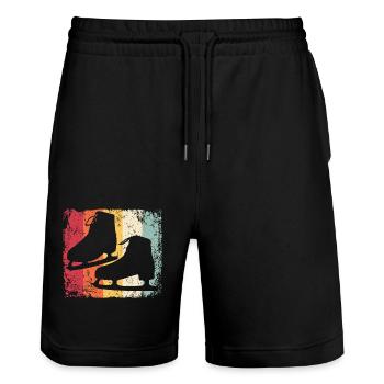Figure Skating Figure Skating Ice Skating - Stanley/Stella Trainer Unisex Organic Jogging Shorts - black - Front - Nik (191cm) & Marisol (170cm)