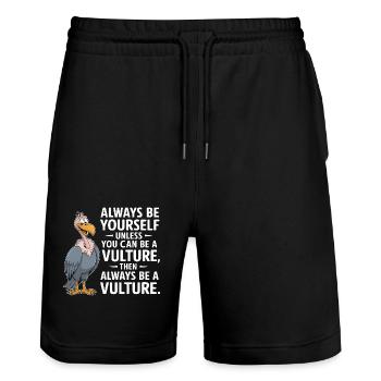 Geier - Stanley/Stella Unisex Bio Joggingshorts Trainer  - Schwarz - Vorne - Nik (191cm) & Marisol (170cm)