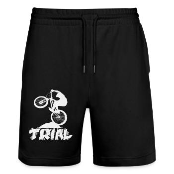 Bike Trial - vélo - Short de jogging bio TRAINER Stanley/Stella unisexe - noir - Devant - Nik (191cm) & Marisol (170cm)