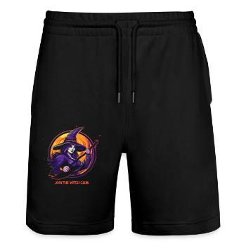 Coole Hexe: Tritt dem Hexenclub bei - Stanley/Stella Unisex Bio Joggingshorts Trainer  - Schwarz - Vorne - Nik (191cm) & Marisol (170cm)