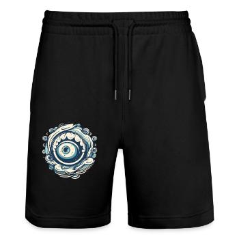 Aqua Wave Oeil - Short de jogging bio TRAINER Stanley/Stella unisexe - noir - Devant - Nik (191cm) & Marisol (170cm)
