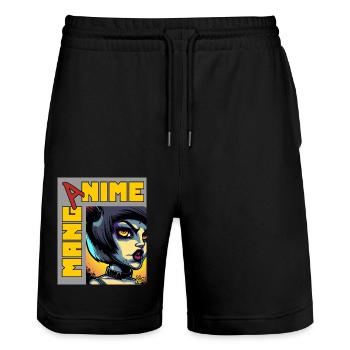 Anime Manga Fantasy Creature Girl - Short de jogging bio TRAINER Stanley/Stella unisexe - noir - Devant - Nik (191cm) & Marisol (170cm)