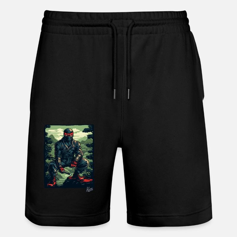 Schwarzer Natur Ninja - Stanley/Stella Unisex Bio Joggingshorts Trainer  - Schwarz