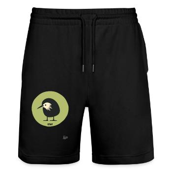 Abstrait bande dessinée kiwi oiseau - Short de jogging bio TRAINER Stanley/Stella unisexe - noir - Devant - Nik (191cm) & Marisol (170cm)
