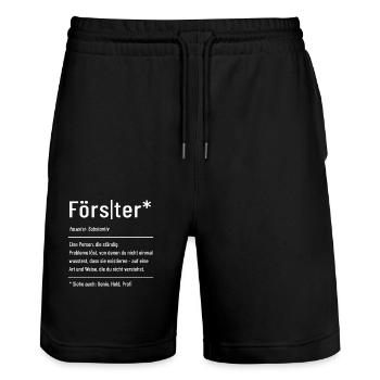 Förster - Definition - Lexikon - Stanley/Stella Unisex Bio Joggingshorts Trainer  - Schwarz - Vorne - Nik (191cm) & Marisol (170cm)