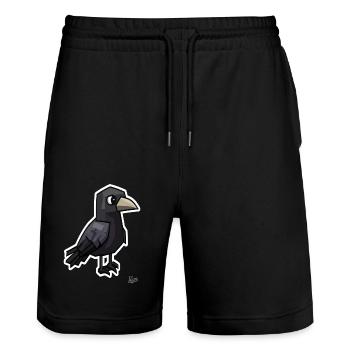Seltsamer dunkler Rabe - Stanley/Stella Unisex Bio Joggingshorts Trainer  - Schwarz - Vorne - Nik (191cm) & Marisol (170cm)