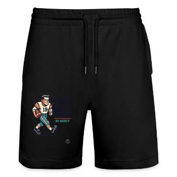 Retro American Oldschool Football - Stanley/Stella Unisex Bio Joggingshorts Trainer  - Schwarz - Vorne - Nik (191cm) & Marisol (170cm)