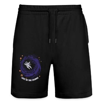 Perdu dans le cosmos - Astronaute - Espace - Short de jogging bio TRAINER Stanley/Stella unisexe - noir - Devant - Nik (191cm) & Marisol (170cm)