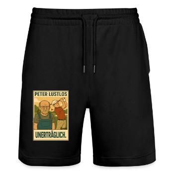 Peter Lustlos im Golfclub – Unerträglich - Stanley/Stella Unisex Bio Joggingshorts Trainer  - Schwarz - Vorne - Nik (191cm) & Marisol (170cm)