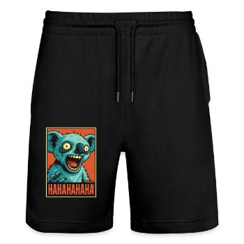 Schreiender lachender Comic Koala - Stanley/Stella Unisex Bio Joggingshorts Trainer  - Schwarz - Vorne - Nik (191cm) & Marisol (170cm)