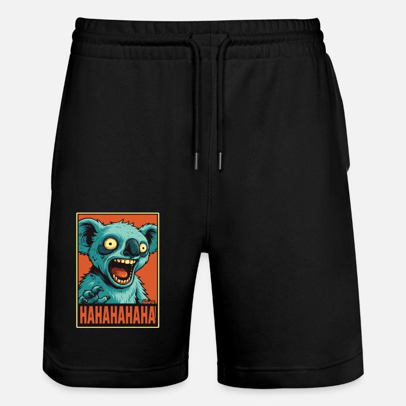Screaming Laughing Comic Koala - Stanley/Stella Trainer Unisex Organic Jogging Shorts - black