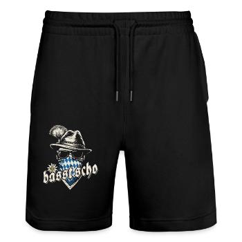 Grantler - basst scho, Festzelt, Bier und Gaudi - Stanley/Stella Unisex Bio Joggingshorts Trainer  - Schwarz - Vorne - Nik (191cm) & Marisol (170cm)