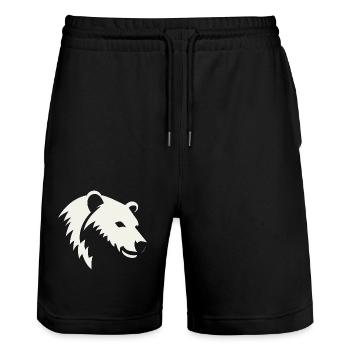 Silhouette d’ours d’une tête d’ours polaire - Short de jogging bio TRAINER Stanley/Stella unisexe - noir - Devant - Nik (191cm) & Marisol (170cm)