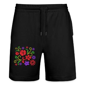 Ukraine - Stanley/Stella Trainer Unisex Organic Jogging Shorts - black - Front - Nik (191cm) & Marisol (170cm)