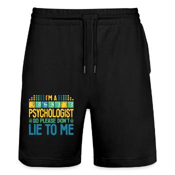 Psychologue médico-légal Tableau périodique Forensic - Short de jogging bio TRAINER Stanley/Stella unisexe - noir - Devant - Nik (191cm) & Marisol (170cm)