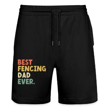 Bester Fechtvater aller Zeiten Schwert Degen Fechter Vater - Stanley/Stella Unisex Bio Joggingshorts Trainer  - Schwarz - Vorne - Nik (191cm) & Marisol (170cm)
