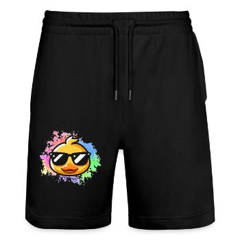 Ducks - Stanley/Stella Trainer Unisex Organic Jogging Shorts - black - Front - Nik (191cm) & Marisol (170cm)
