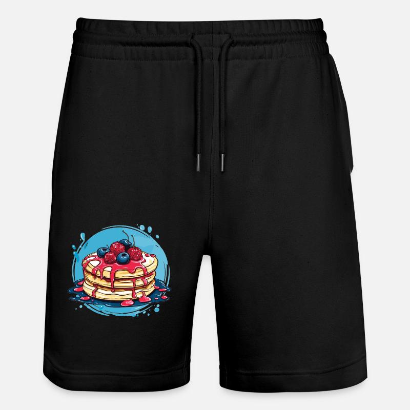 Pancakes mit Beeren - Stanley/Stella Unisex Bio Joggingshorts Trainer  - Schwarz