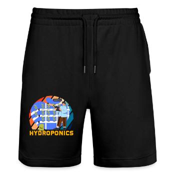 Culture hydroponique - Short de jogging bio TRAINER Stanley/Stella unisexe - noir - Devant - Nik (191cm) & Marisol (170cm)