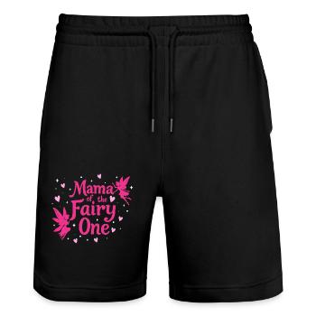 Maman de la fée Une - Short de jogging bio TRAINER Stanley/Stella unisexe - noir - Devant - Nik (191cm) & Marisol (170cm)