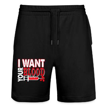 Phlebotomist I Want Your Blood - Stanley/Stella Trainer Unisex Organic Jogging Shorts - black - Front - Nik (191cm) & Marisol (170cm)