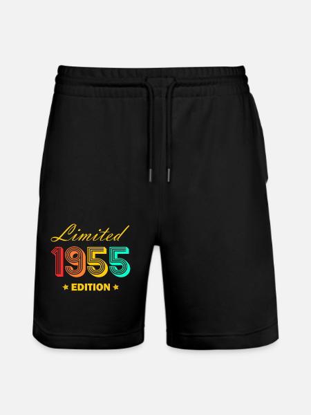 1955 Vintage 70 Compleanno Regalo Nato 1955 - Pantaloncini da jogger ecologici unisex Trainer di Stanley/Stella - nero