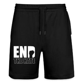 Mobbing - Stanley/Stella Unisex Bio Joggingshorts Trainer  - Schwarz - Vorne - Nik (191cm) & Marisol (170cm)
