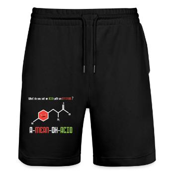 Chemistry Teacher Chemistry Chemist Acid - Stanley/Stella Trainer Unisex Organic Jogging Shorts - black - Front - Nik (191cm) & Marisol (170cm)