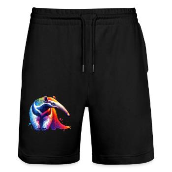 Anteater - Stanley/Stella Trainer Unisex Organic Jogging Shorts - black - Front - Nik (191cm) & Marisol (170cm)