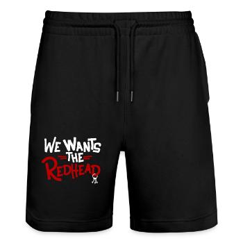 We Wants the Redhead - Stanley/Stella Trainer Unisex Organic Jogging Shorts - black - Front - Nik (191cm) & Marisol (170cm)
