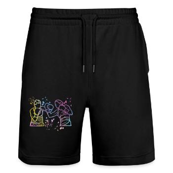 Boxen Kämpfer Kinder Boxen Match Boxer - Stanley/Stella Unisex Bio Joggingshorts Trainer  - Schwarz - Vorne - Nik (191cm) & Marisol (170cm)