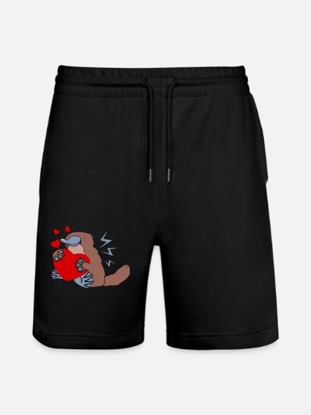 Love Platypus - Stanley/Stella Trainer Unisex Organic Jogging Shorts - black