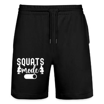 Gym Junkies Squats Mode sur Calisthenics Fitness - Short de jogging bio TRAINER Stanley/Stella unisexe - noir - Devant - Nik (191cm) & Marisol (170cm)