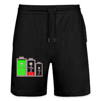 Batteri Energy Battery Power Batteries - Short de jogging bio TRAINER Stanley/Stella unisexe - noir - Devant - Nik (191cm) & Marisol (170cm)