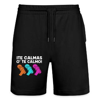 Latina Mom - Stanley/Stella Trainer Unisex Organic Jogging Shorts - black - Front - Nik (191cm) & Marisol (170cm)
