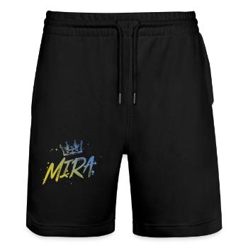 Mira - Short de jogging bio TRAINER Stanley/Stella unisexe - noir - Devant - Nik (191cm) & Marisol (170cm)