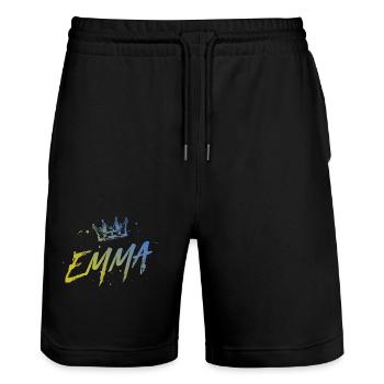 Emma - Stanley/Stella Unisex Bio Joggingshorts Trainer  - Schwarz - Vorne - Nik (191cm) & Marisol (170cm)