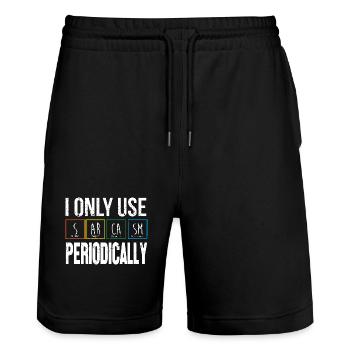 Periodic table - Stanley/Stella Trainer Unisex Organic Jogging Shorts - black - Front - Nik (191cm) & Marisol (170cm)