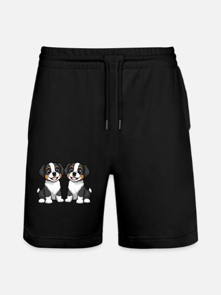 Saint Bernard Dog Comic - Stanley/Stella Trainer Unisex Organic Jogging Shorts - black