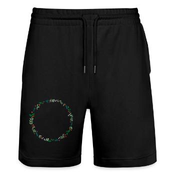 Immergrüner Kranz - Stanley/Stella Unisex Bio Joggingshorts Trainer  - Schwarz - Vorne - Nik (191cm) & Marisol (170cm)