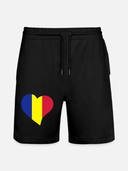 Romanian heart - Stanley/Stella Trainer Unisex Organic Jogging Shorts - black