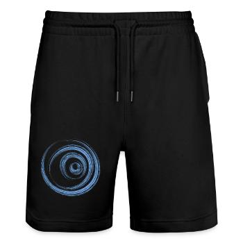 circle - Stanley/Stella Trainer Unisex Organic Jogging Shorts - black - Front - Nik (191cm) & Marisol (170cm)