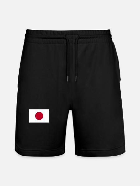 Minimalist Japan Flag Design - Stanley/Stella Trainer Unisex Organic Jogging Shorts - black