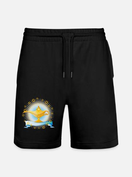radiant golden oriental magic lamp - Stanley/Stella Trainer Unisex Organic Jogging Shorts - black