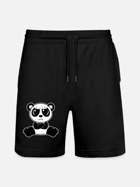 Le panda mignon est agacé - Short de jogging bio TRAINER Stanley/Stella unisexe - noir