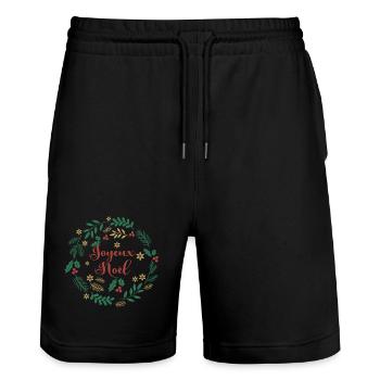 t-shirt joyeux noel frohe Weihnachten Merry Christmas - Stanley/Stella Trainer Unisex Organic Jogging Shorts - black - Front - Nik (191cm) & Marisol (170cm)