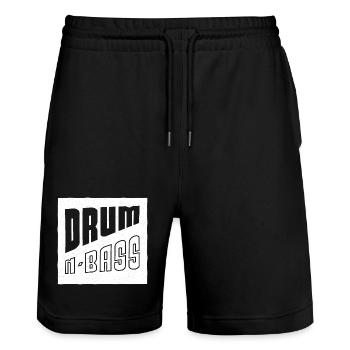 Drum And Bass elektronische Musik DNB, Bass - Stanley/Stella Unisex Bio Joggingshorts Trainer  - Schwarz - Vorne - Nik (191cm) & Marisol (170cm)